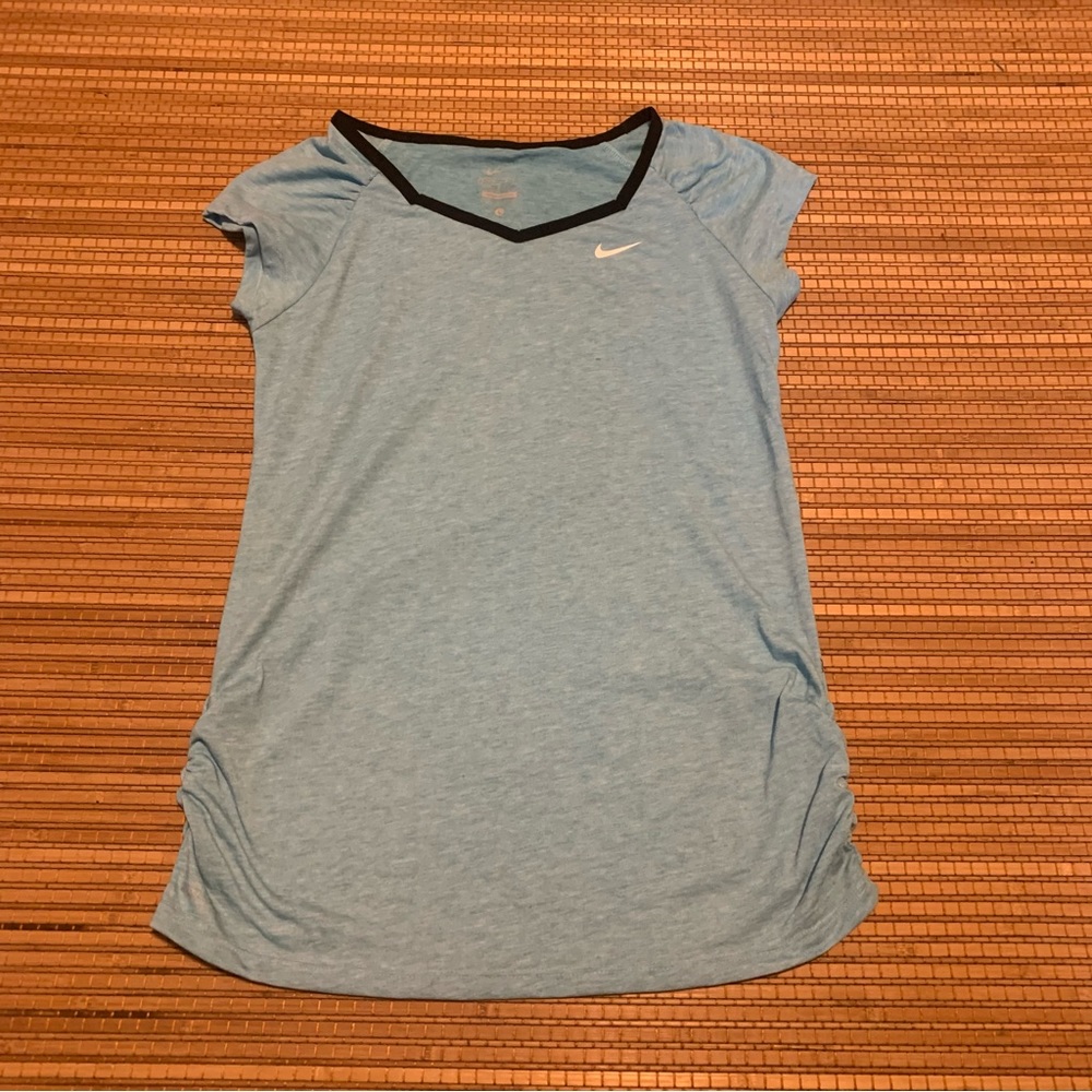 Nike Dri-Fit blue short sleeve maternity t shirt size L